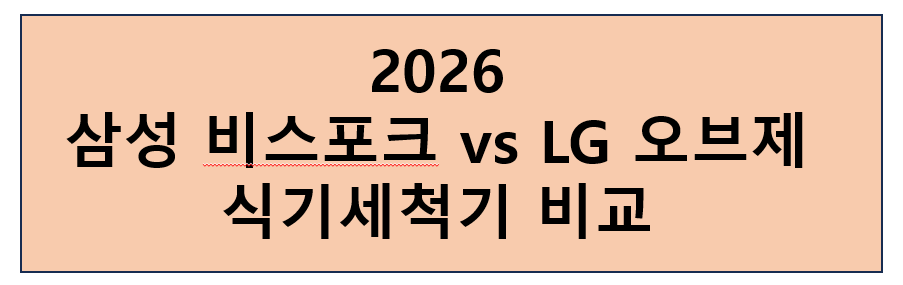 2026 삼성 비스포크 vs LG 오브제 식기세척기 비교