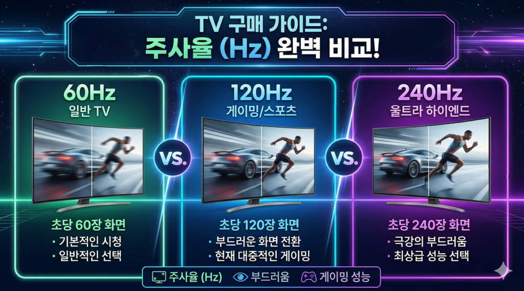 TV 구매 가이드
주사율 완벽 비교